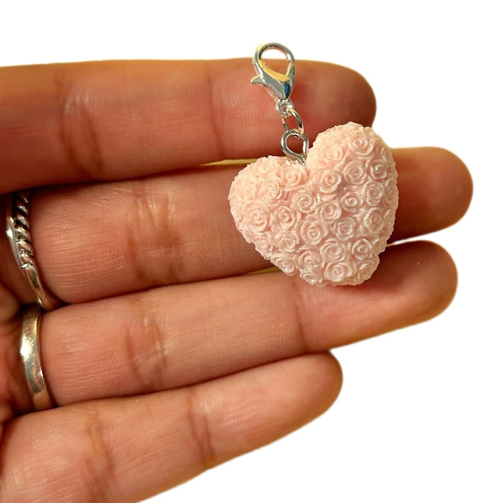 Heart With Flower 🌸 Charm